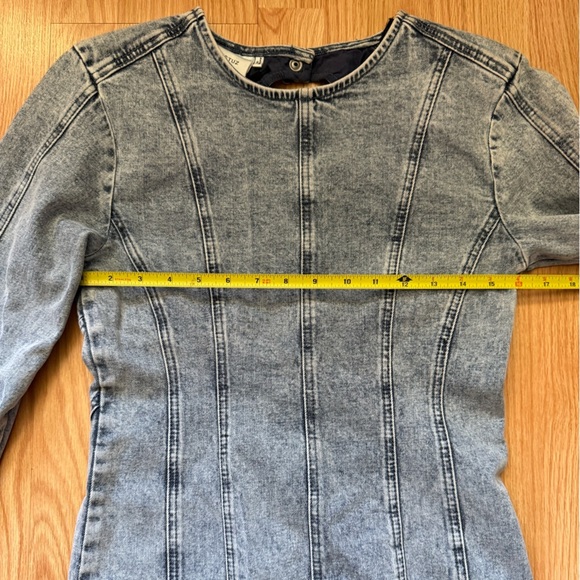 NWOT GESTUZ Janice Open Back Denim Dress In Washed Mid Blue SIZE 34 - Picture 7 of 7